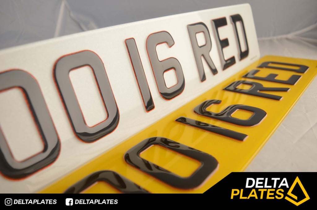 3D Glitter Red Gel plates - Ultimate sleek number plates!
