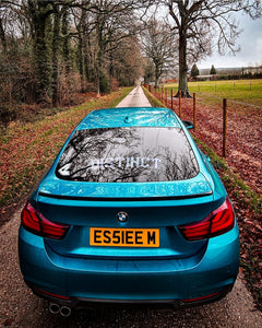 Essie May and her BMW 4 Series with some road legal 3D gel plates