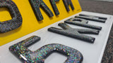 Glitter Number Plate - Delta Plates